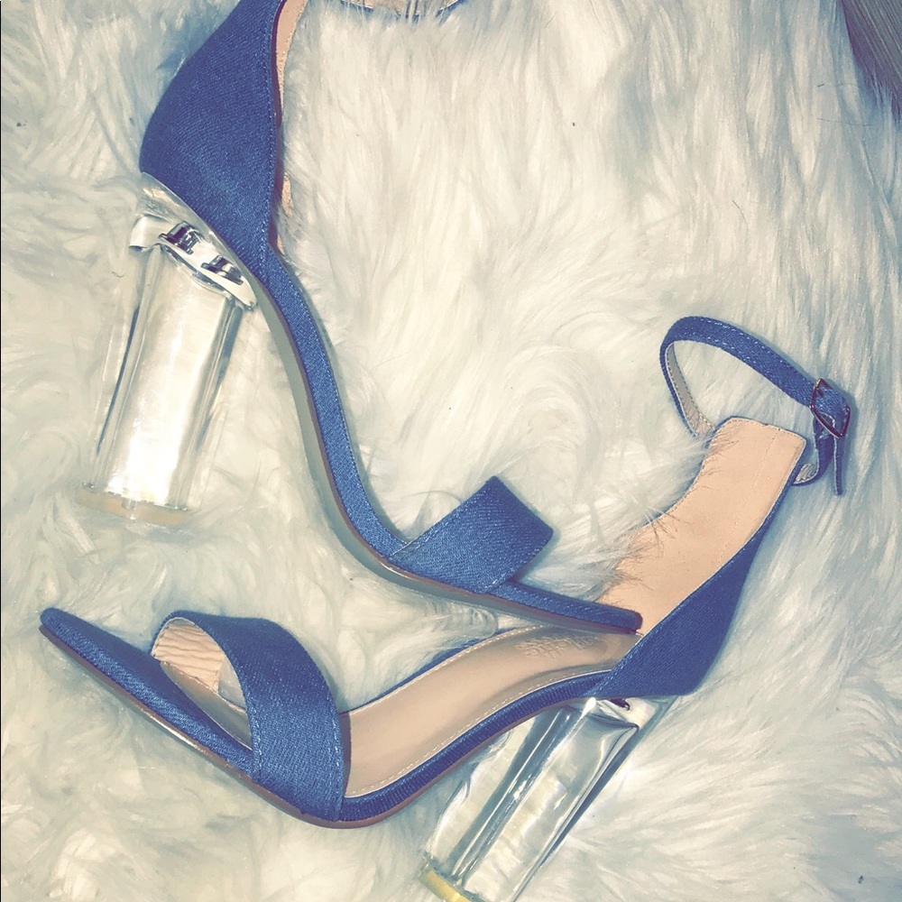 Gorgeous denim ankle strap heels! Not MK